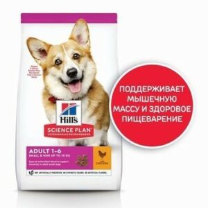 Hill`s Science Plan Adult Small & Mini 3 кг сухой корм для взрослых собак мелких пород для поддержания здоровья кожи и шерсти курица 1x4