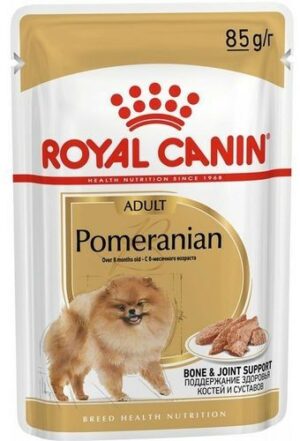 ROYAL CANIN POMERANIAN ADULT 85 г пауч влажный корм для собак породы померанский шпиц ввозрастеот8 месяцев 1х12