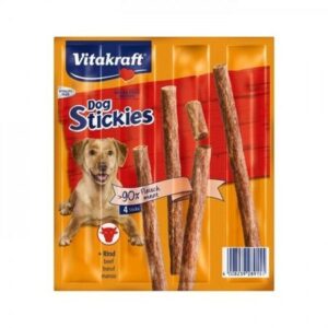 VITAKRAFT DOG-STICKIES 44 г 4 шт колбаска для собак с говядиной 1х14