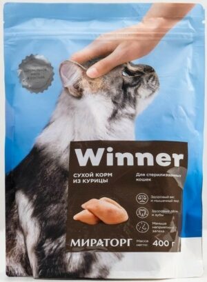 WINNER 400 г сухой корм для стерилизованных кошек лосось 1х10