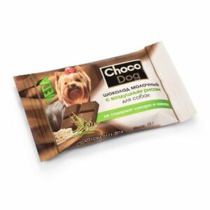 VEDA CHOCO DOG 6 шт 15 г шоколад молочный с воздушным рисом лакомство для собак 1х12