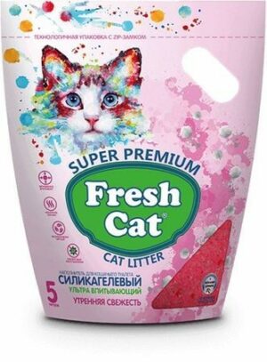 Fresh Cat Утренняя свежесть 5л 2кг силикагелевый наполнитель для кошачьих туалетов с ароматом 1х6
