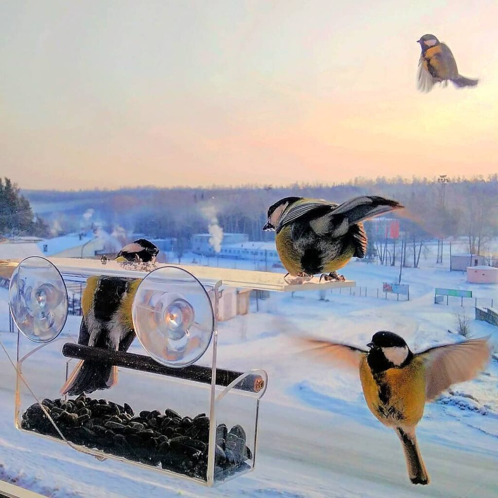 кормушка для птиц прозрачная