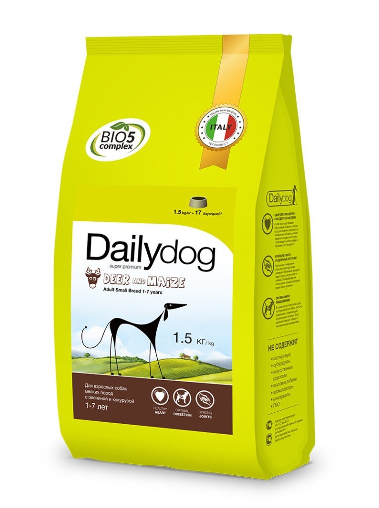 Сухой корм Dailydog для собак мелких пород с олениной и кукурузой - 1