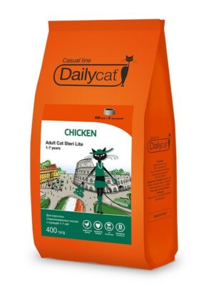 Dailycat Casual line Adult Steri lite Chicken корм для стерилизованных кошек с курицей - 400 г