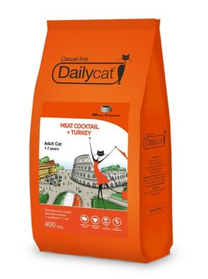 Сухой корм Dailycat Casual Line Meat Cocktail with Turkey для кошек мясной коктейль с индейкой - 400 г