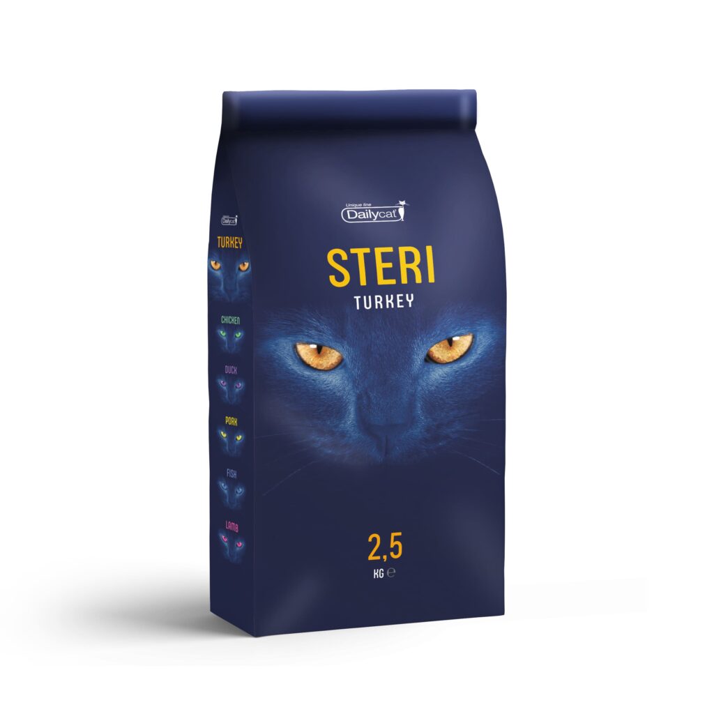 Dailycat Unique line Steri сухой корм для стерилизованных кошек с индейкой