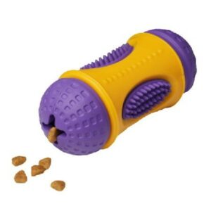 HOMEPET SILVER SERIES TPR 6 см х 13 см игрушка для собак цилиндр фигурный с отверстиями для лакомств желто-фиолетовый каучук