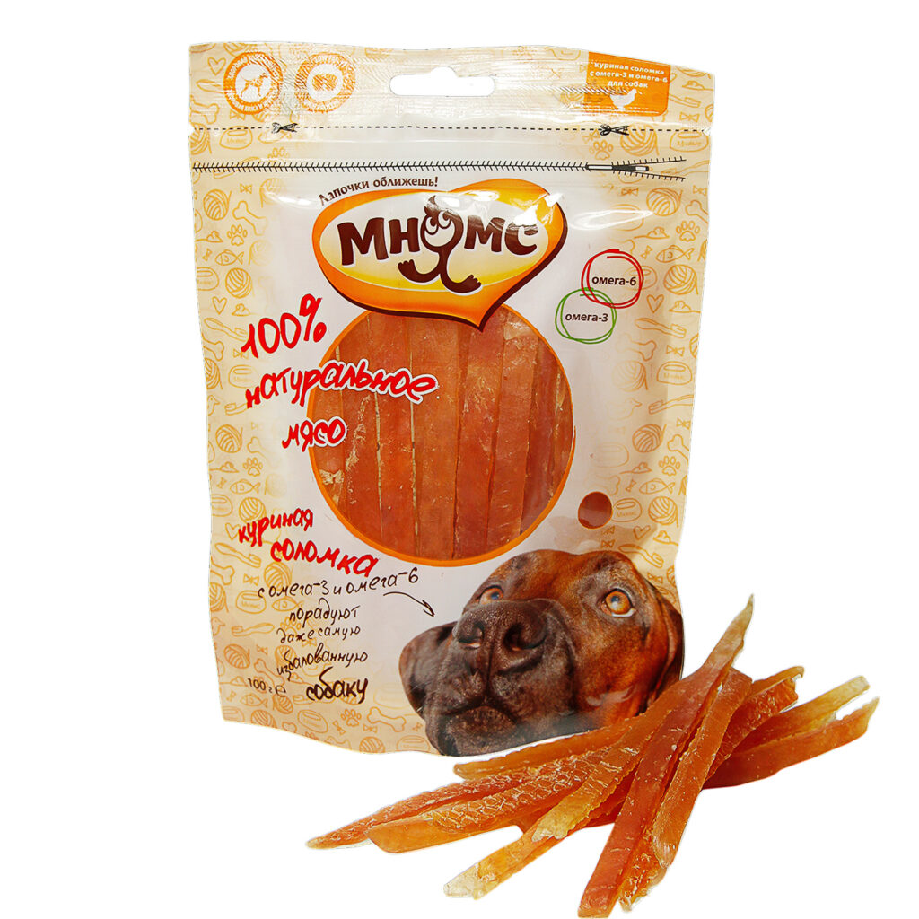 Лакомство Мнямс для собак куриная соломка с омега-3