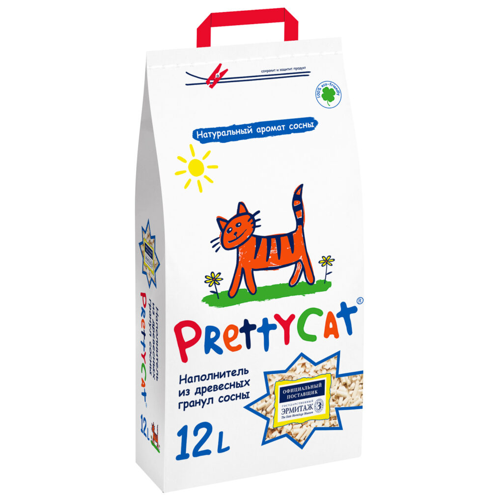 Наполнитель PrettyCat Wood Granules впитывающий древесный 4 кг (12л)