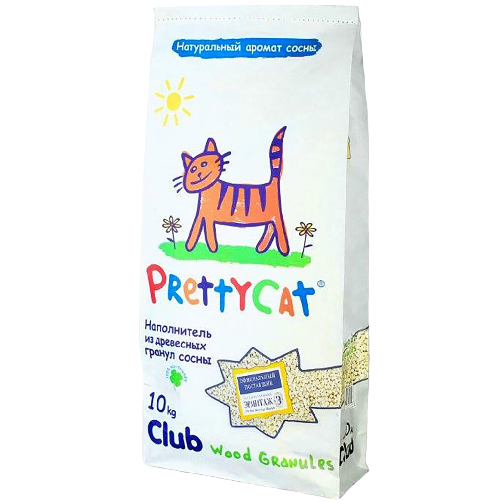 Наполнитель PrettyCat Wood Granules впитывающий древесный 10 кг