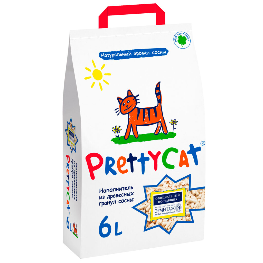 Наполнитель PrettyCat Wood Granules  впитывающий древесный 2 кг (6л)