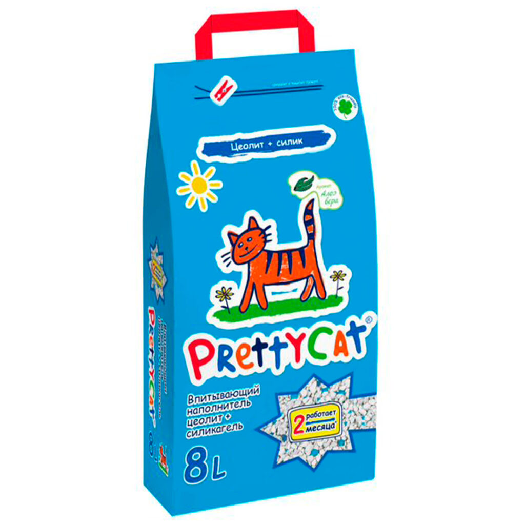 Наполнитель PrettyCat впитывающий глиняный с алоэ 4 кг (8л)