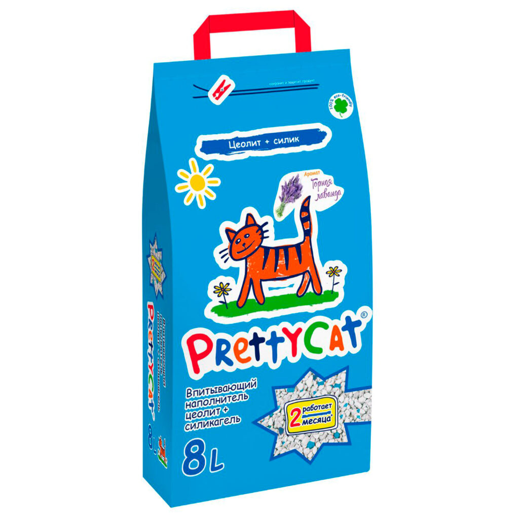 Наполнитель PrettyCat Naturel впитывающий глиняный с лавандой 4 кг (8л)