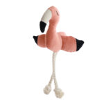 Игрушка Mr.Kranch для собак мелких и средних пород Фламинго с канатом и пищалкой 24х13