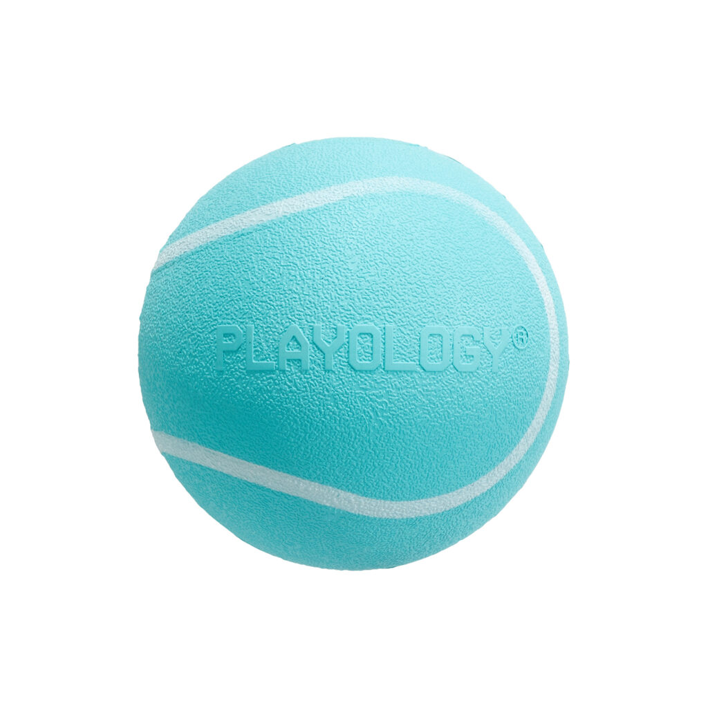 Жевательный мяч Playology SQUEAKY CHEW BALL 6 см для собак мелких и средних пород с пищалкой и с ароматом арахиса