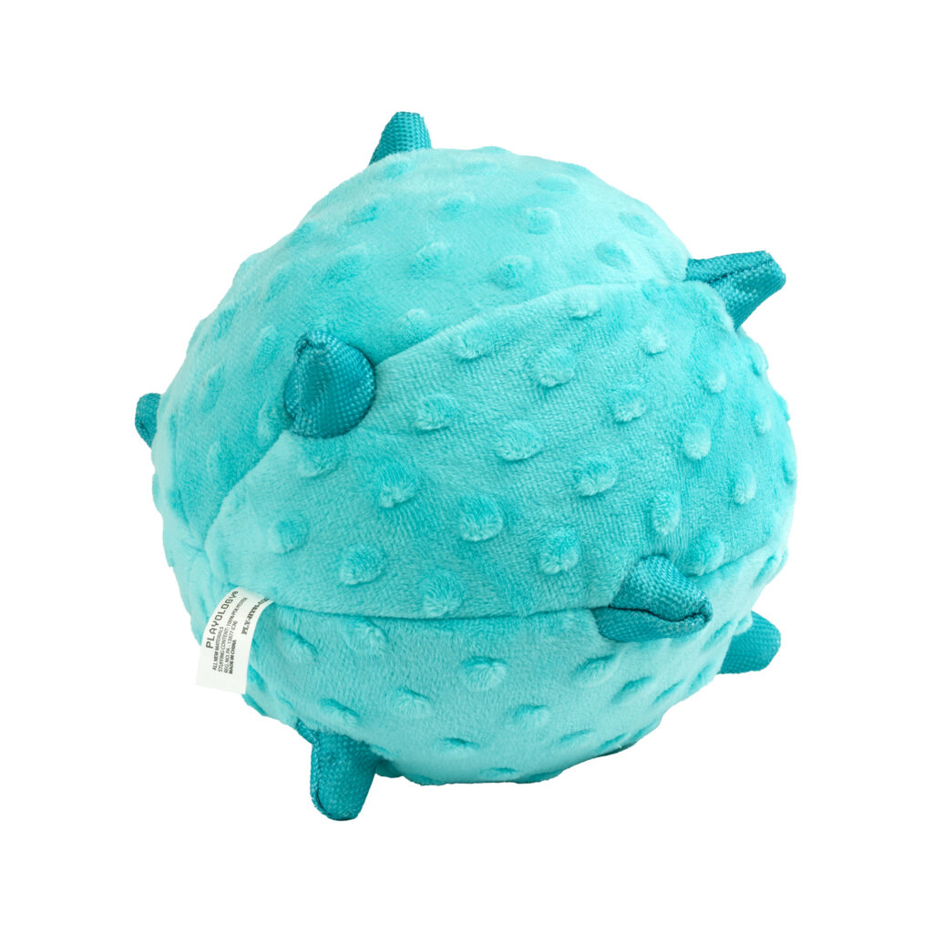 Сенсорный плюшевый мяч Playology PUPPY SENSORY BALL 15 см для щенков средних и крупных пород 8-16 недель с ароматом арахиса